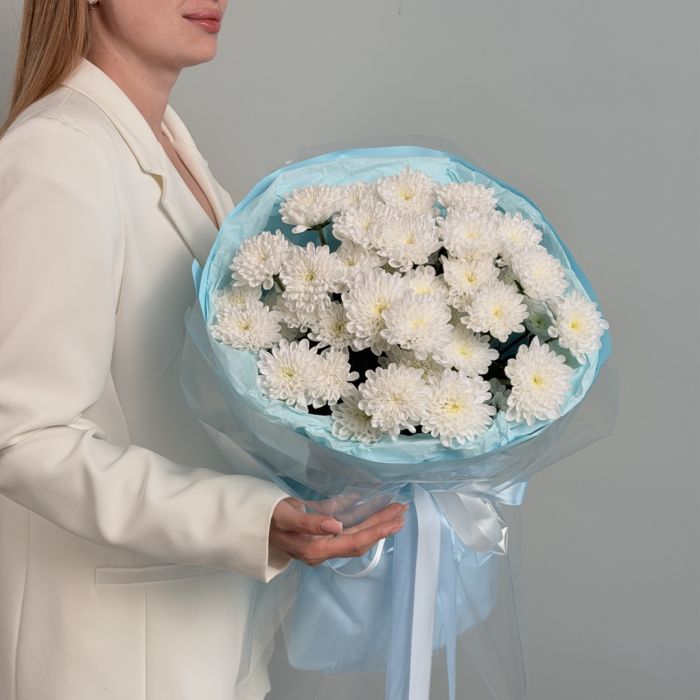 Букет с хризантемой Белоснежка